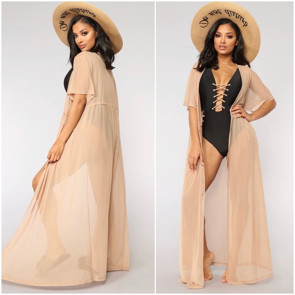Fashion nova Got it Covered Swim cover up in Nude/Tan